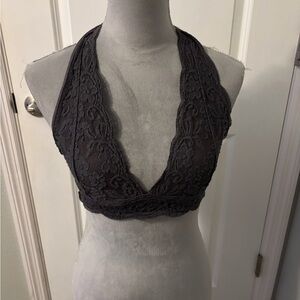 Urban Outfitters Oit From Under Black Lace Halter Bralette, Sz L